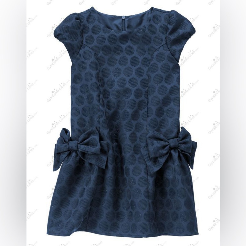 Gymboree Navy Sparkle Dot Dress with Bow Details